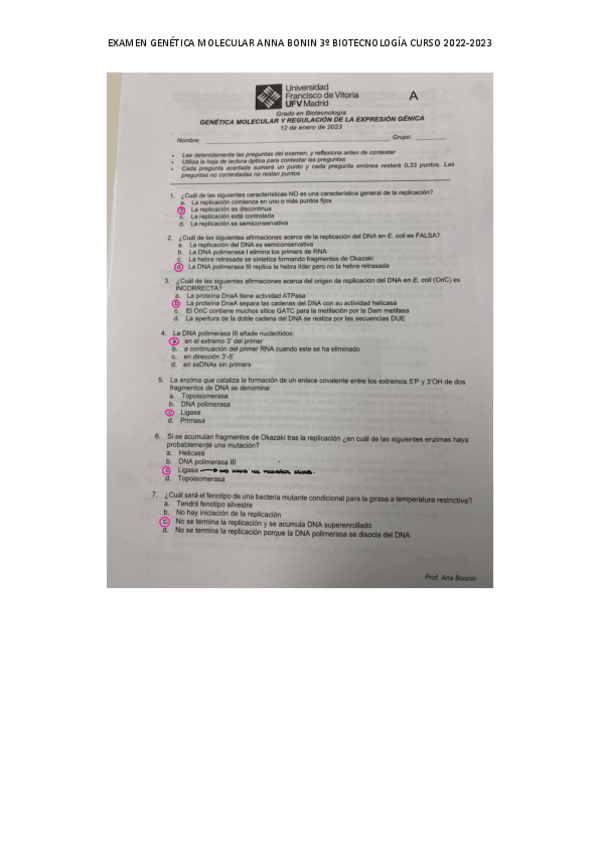 Miniatura del documento RESUELTO Examen Genética Molecular.pdf
