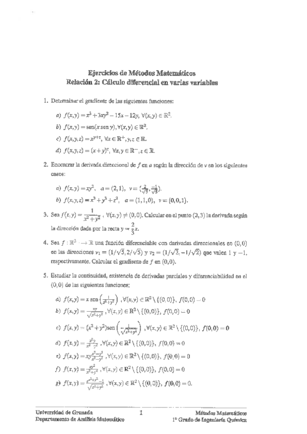 Miniatura del documento METMAT - Relación 2. Cálculo diferencial en varias variables.pdf