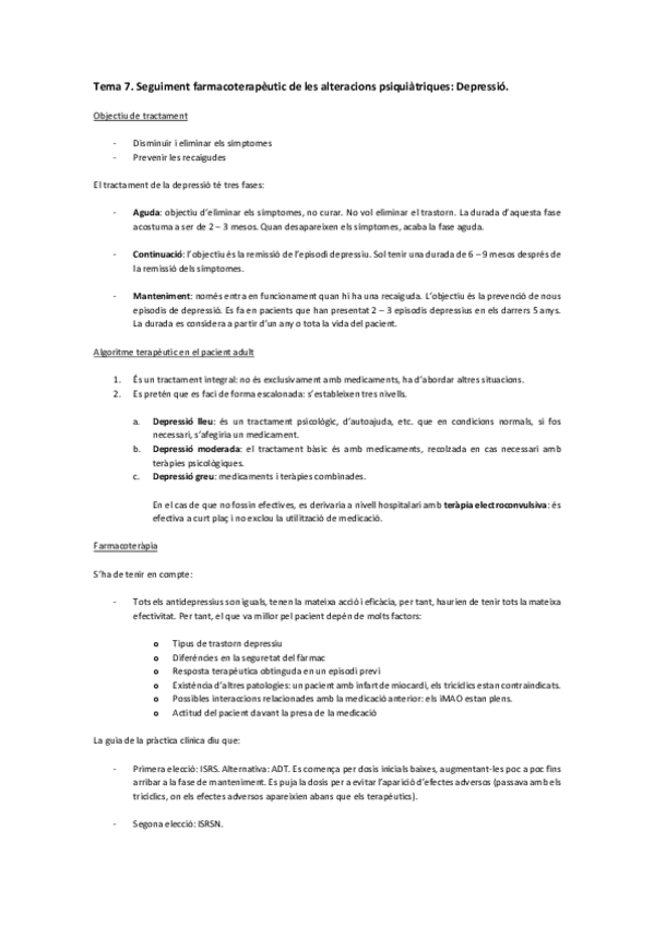 Miniatura del documento Tema 7. Seguiment farmacoterapèutic de les alteracions psiquiàtriques. Depressió. .pdf