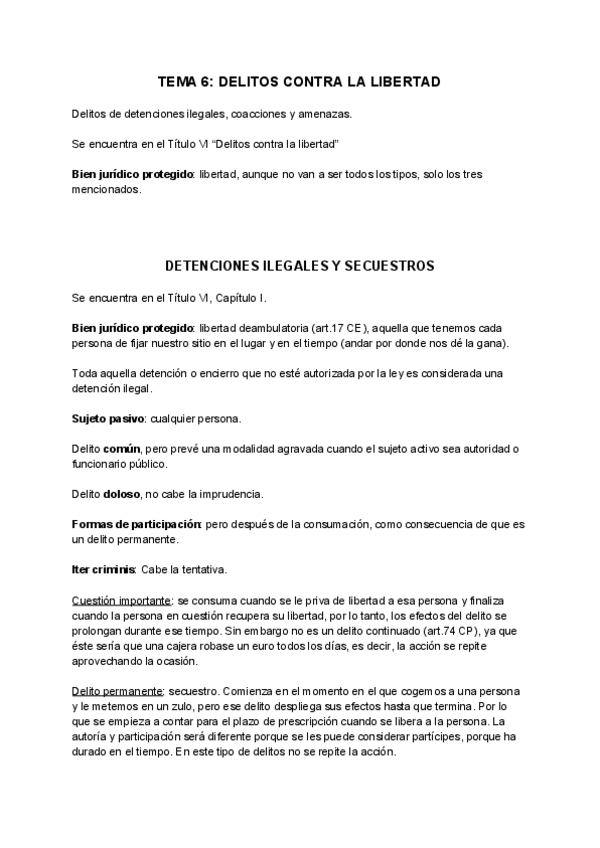 Miniatura del documento Tema 6. Delitos contra la Libertad.pdf