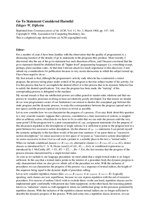 Miniatura del documento go to statement considered harmful.pdf