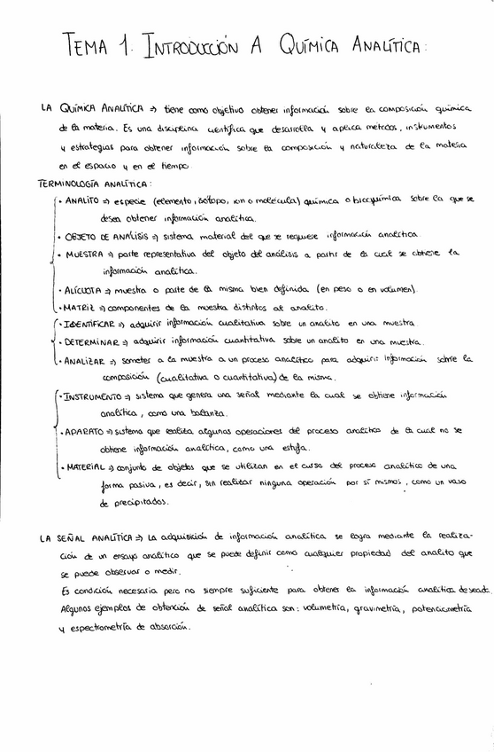Miniatura del documento Química Analítica I - 1 Cuatrimestre.pdf