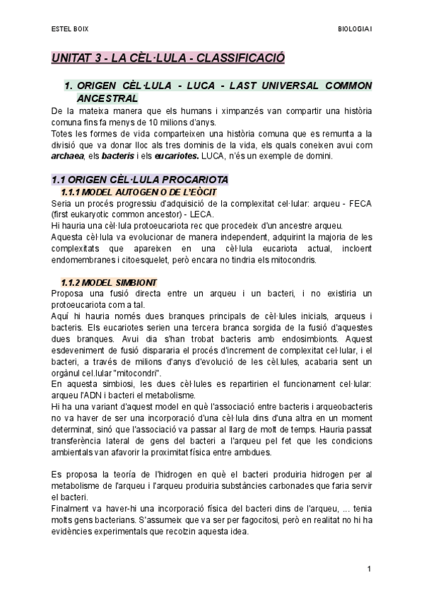 Miniatura del documento UNITAT 3 - La Cèl·lula - Classificació.pdf
