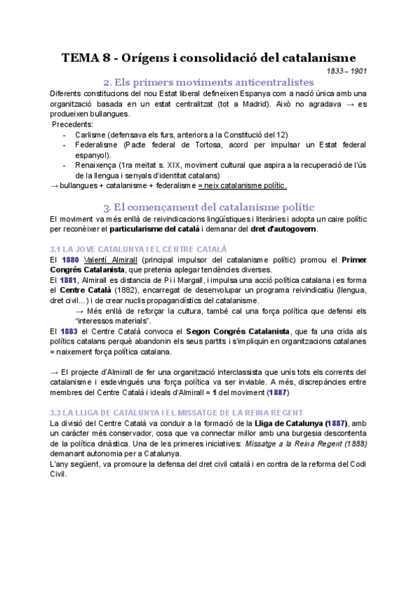 Miniatura del documento HIST t. 8. - Catalanisme polític | 2n Batx.pdf