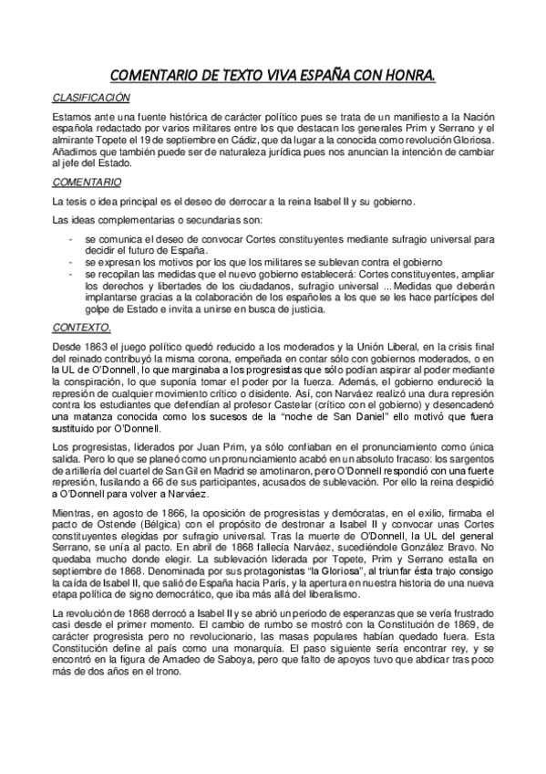 Miniatura del documento COMENTARIO-DE-TEXTO-Viva-Espana-con-honra.pdf