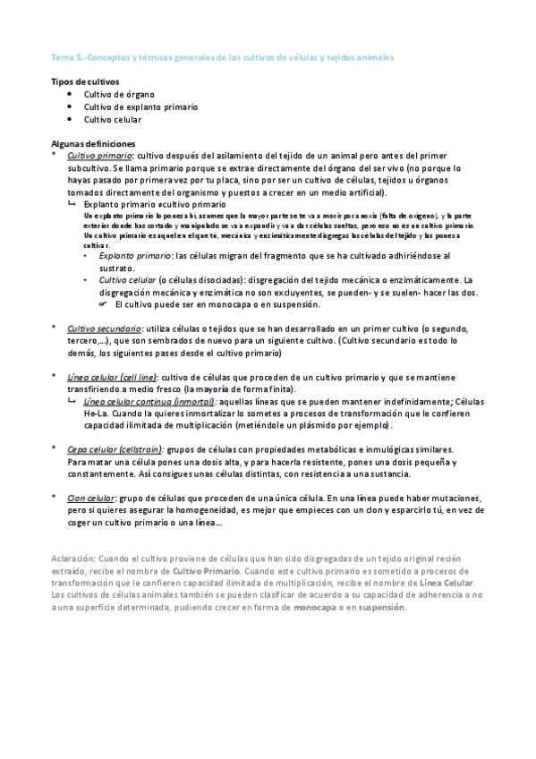 Miniatura del documento Tema 5. Conceptos y técnicas generales de los cultivos animales.pdf