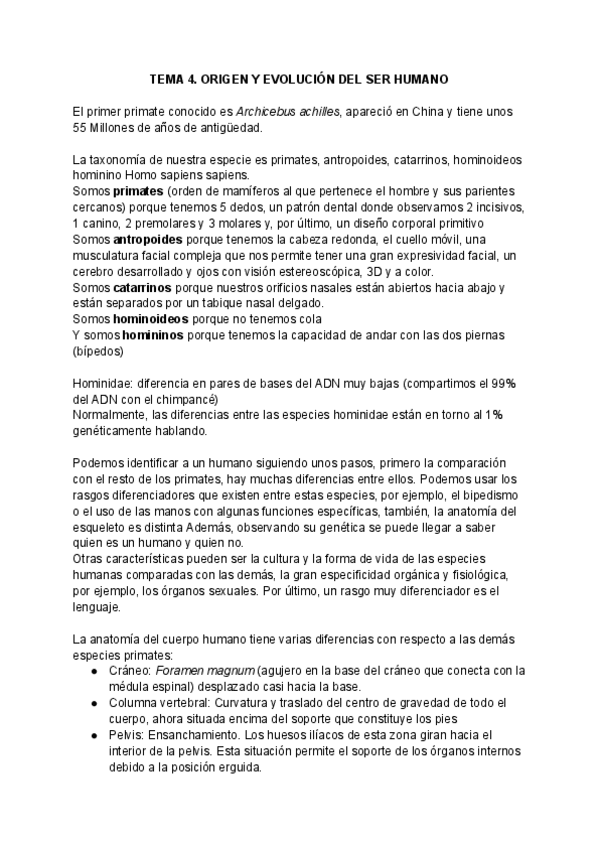 Miniatura del documento PREHISTORIA I: TEMA 4. ORIGEN Y EVOLUCION DEL SER HUMANO.pdf