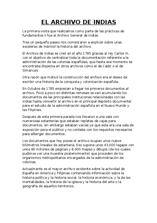 Miniatura del documento Reseña del archivo de indias.docx