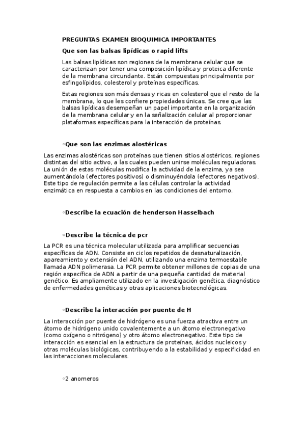 Miniatura del documento PREGUNTAS-EXAMEN-BIOQUIMICA-IMPORTANTES.odt