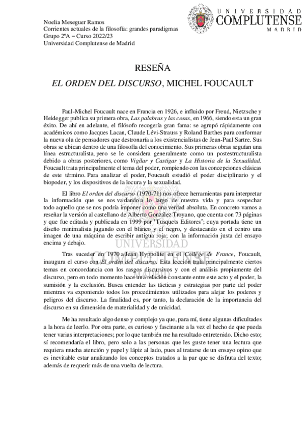 Miniatura del documento RESENA-EL-ORDEN-DEL-DISCURSO-NOELIA-MESEGUER-RAMOS.pdf