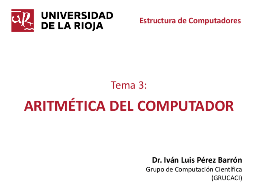 Miniatura del documento Tema3-Aritmeticacomputador2.pdf