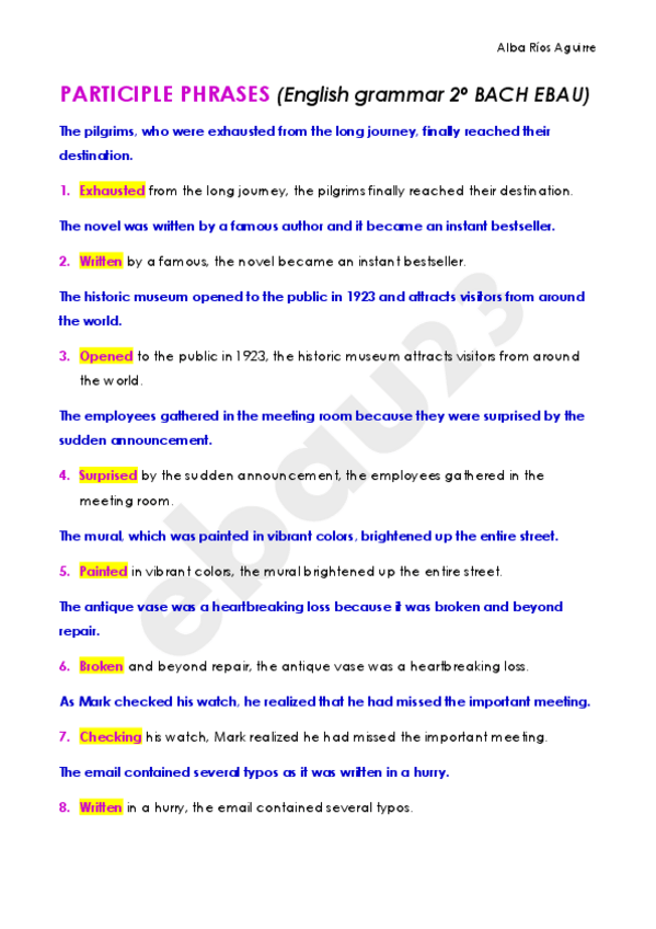 Miniatura del documento PARTICIPLE-PHRASES-English-grammar-2o-BACH-EBAU.pdf