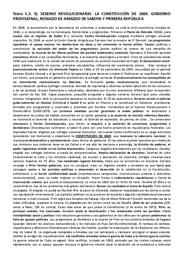 Miniatura del documento TEMA-5.3.-EL-SEXENIO-REVOLUCIONARIO.-LA-CONSTITUCION-DE-1869.-GOBIERNO-PROVISIONAL-REINADO-DE-AMADEO-DE-SABOYA-Y-PRIMERA-REPUBLICAEL-SEXENIO-REVOLUCIONARIO.-LA-CONSTITUCION-DE-1869.-GOBIERNO-PROVISIONAL-REINADO-DE-AMADEO-DE-SABOYA-Y-PR.pdf
