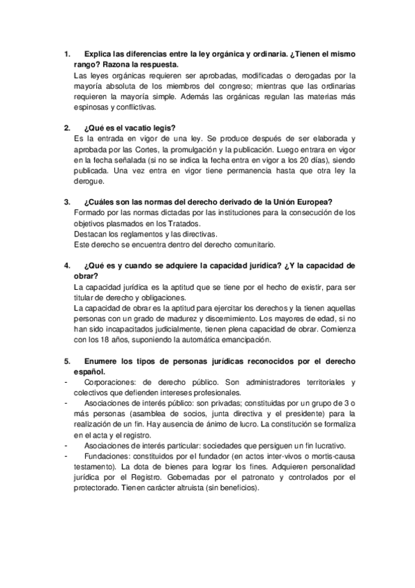 Miniatura del documento Preguntas Típicas de Examen  Derecho.doc
