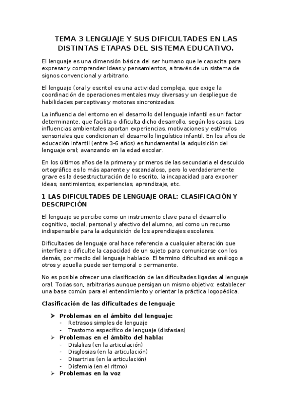 Miniatura del documento TEMA 3 LENGUAJE Y SUS DIFICULTADES EN LAS DISTINTAS ETAPAS DEL SISTEMA EDUCATIVO.docx