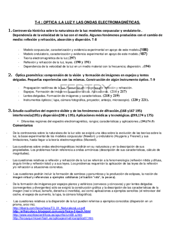 Miniatura del documento Apuntes Tema 4 Óptica. La luz y las ondas electromagnéticas - Física.pdf