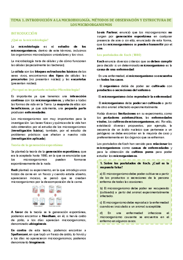 Miniatura del documento Tema 1 microbiología, Introducción a la Microbiología. Métodos de observación y estructura de los microorganismos.pdf