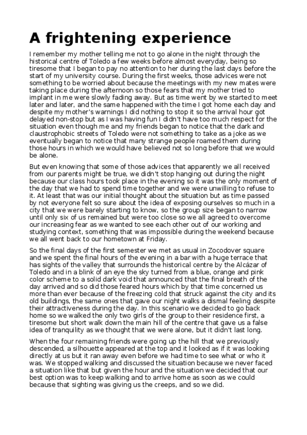 Miniatura del documento Frightening-experience.docx