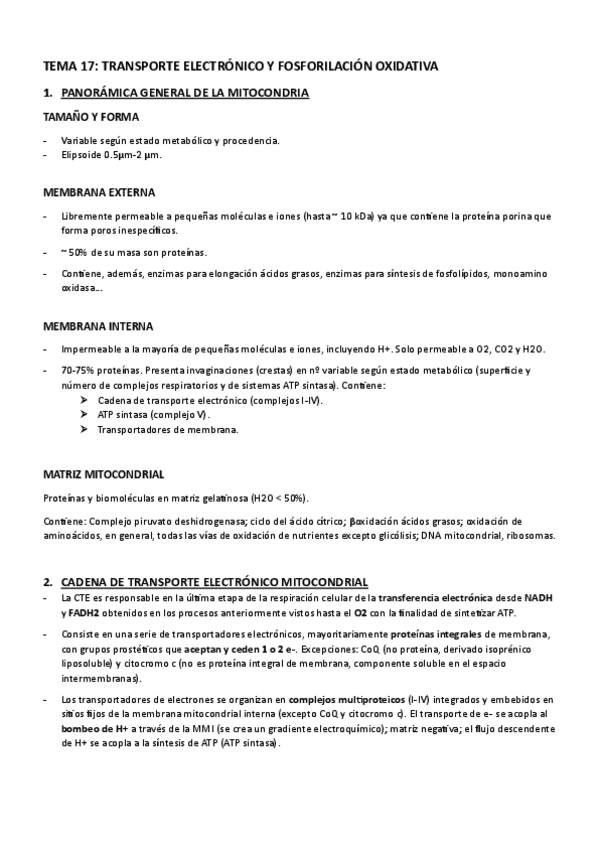Miniatura del documento TEMA 17 - TRANSPORTE ELECTRÓNICO Y FOSFORILACIÓN OXIDATIVA.pdf
