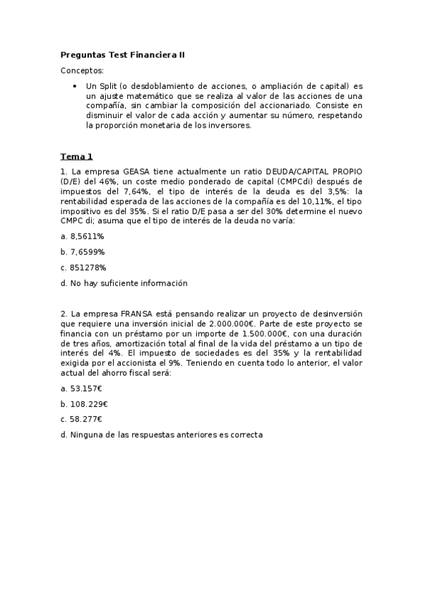 Miniatura del documento Test Financiera II 2.docx