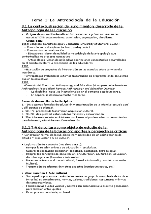 Miniatura del documento Tema 3. La antropología de la educación.docx