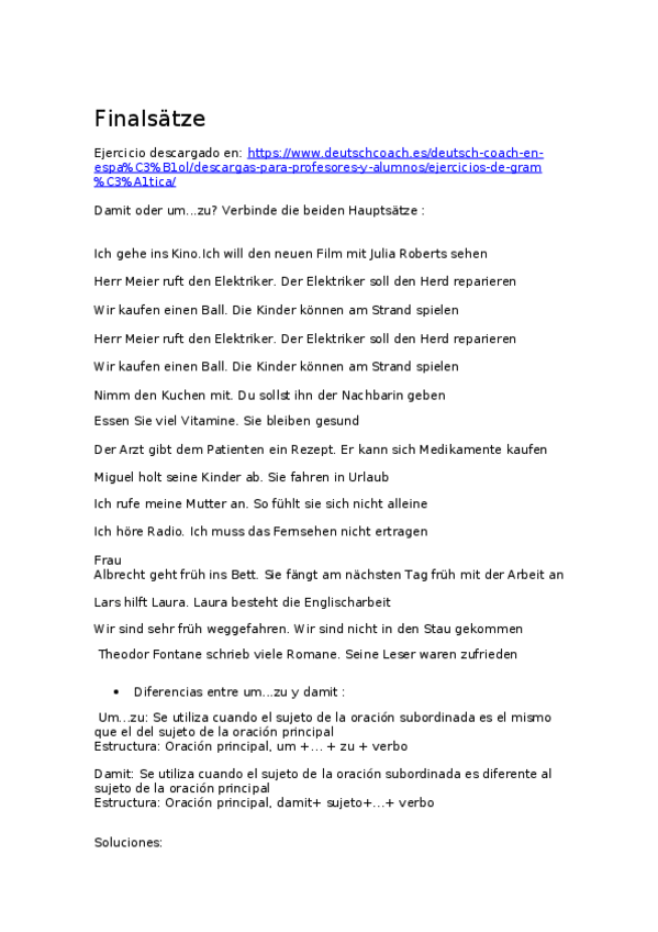 Miniatura del documento Finalsätze + Solución (Deutschcoach).docx