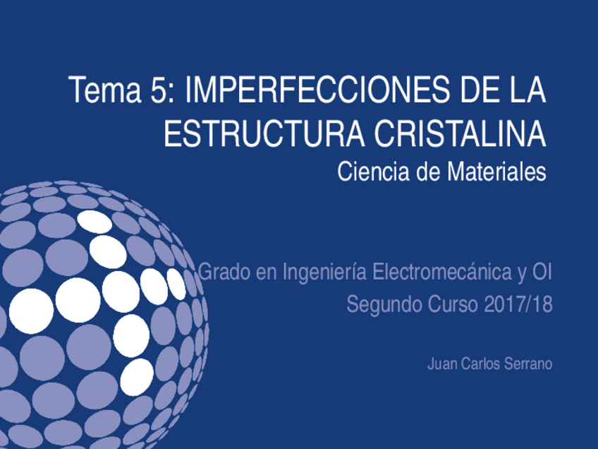 Miniatura del documento Tema 5. Imperfecciones red cristalinas.pptx