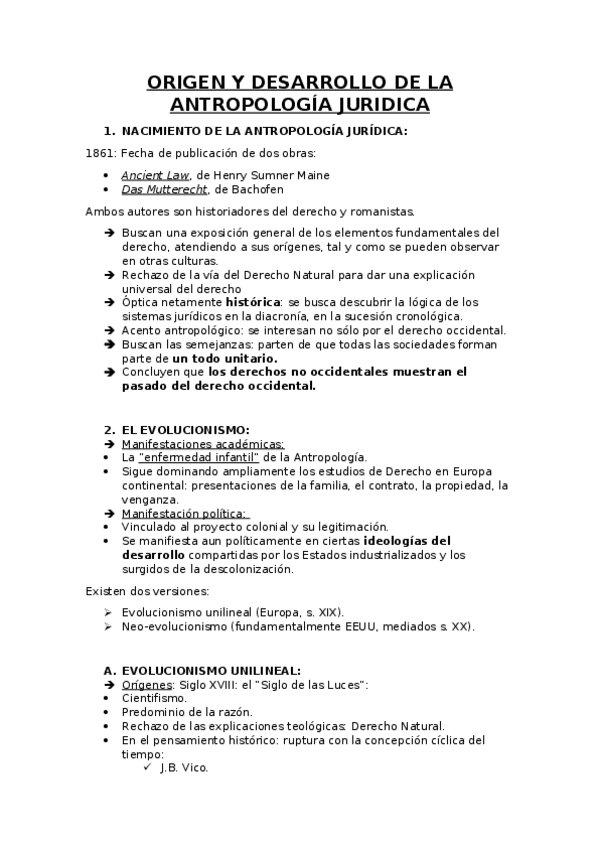 Miniatura del documento (I) ORIGEN Y DESARROLLO DE LA ANTROPOLOGÍA JURIDICA.docx