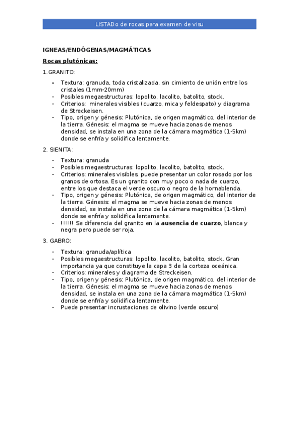 Miniatura del documento LISTADO DE ROCAS PARA EXAMEN DE VISU.docx