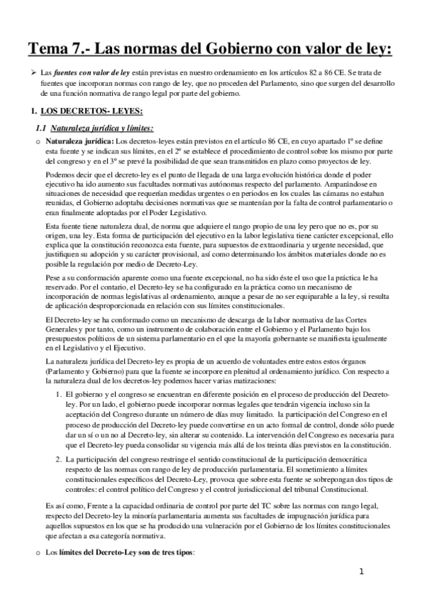 Miniatura del documento Derecho Constitucional I. Tema 7.docx