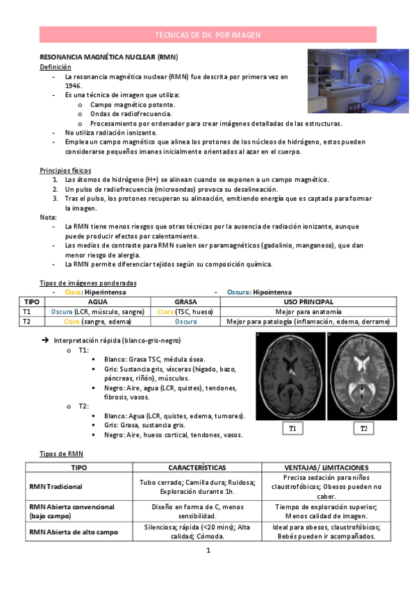 Miniatura del documento T7_Renonancia magnática nuclear (RMN)_Técnicas de dx. por imagen.pdf.pdf