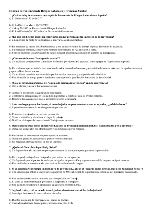 Miniatura del documento Examen-Prevencion-de-Riesgos-Laborales-y-Primeros-Auxilios-Resuelto.docx