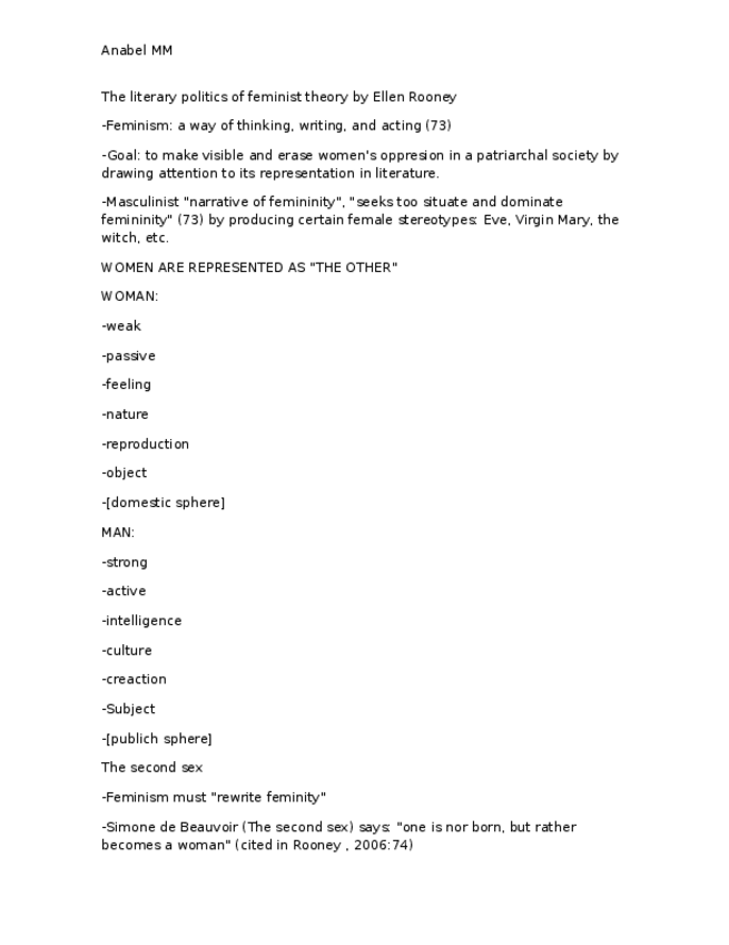 Miniatura del documento The literary politics of feminist theory by Ellen Rooney.rtf