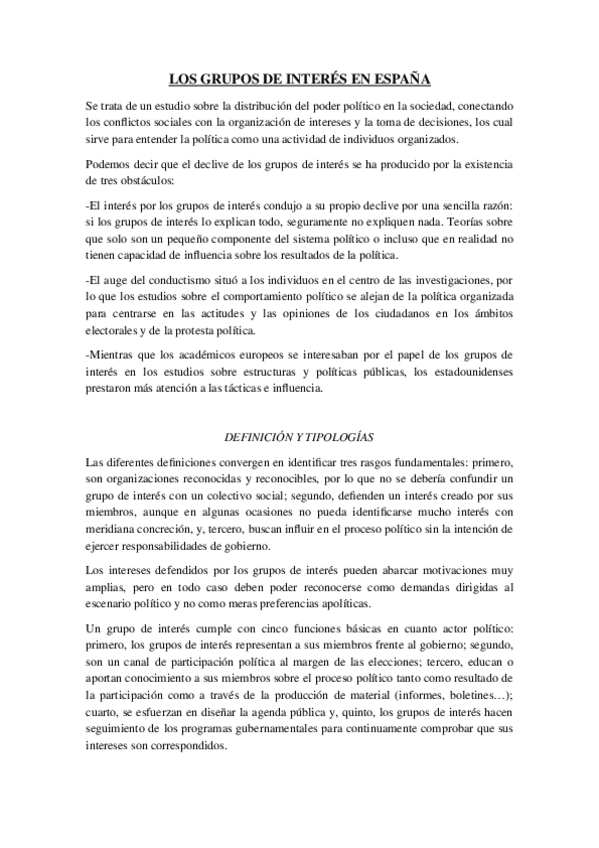 Miniatura del documento TEMA 6 LOS GRUPOS DE INTERÉS EN ESPAÑA.docx