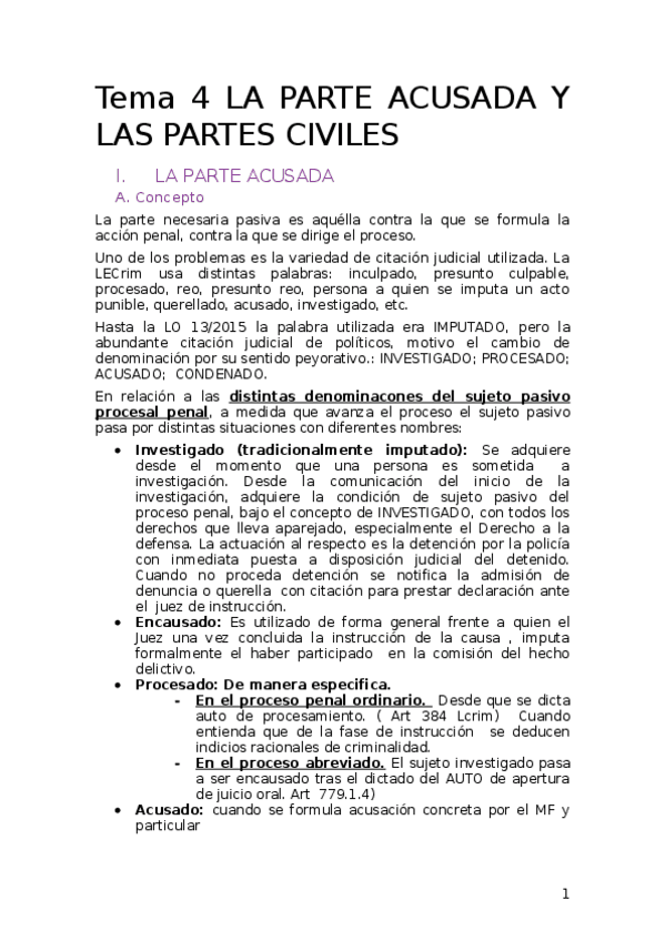 Miniatura del documento Tema 4 LA PARTE ACUSADA Y LAS PARTES CIVILES.docx