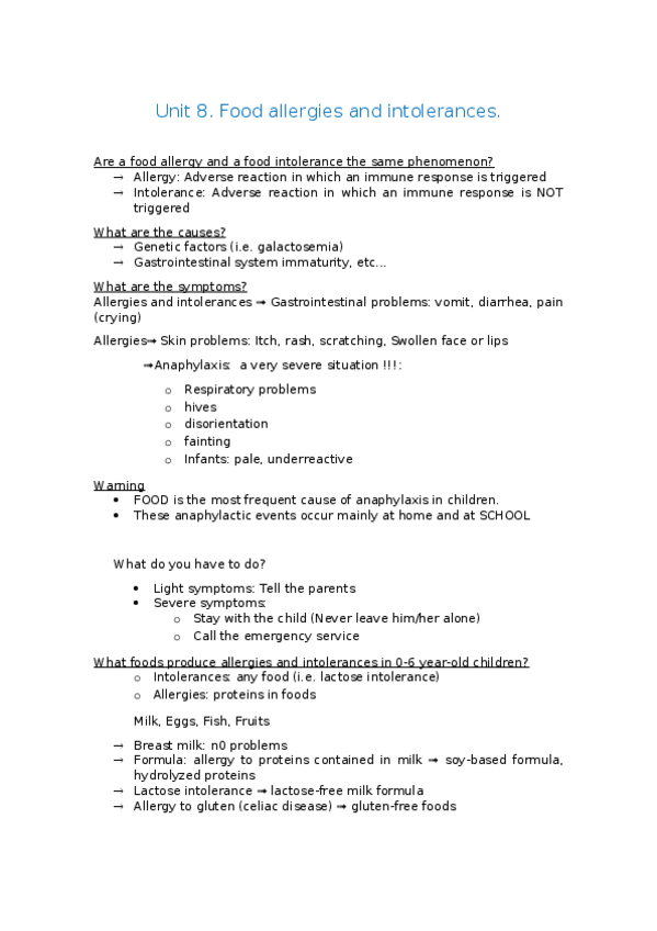 Miniatura del documento Unit 8. Food allergies and intolerances..docx