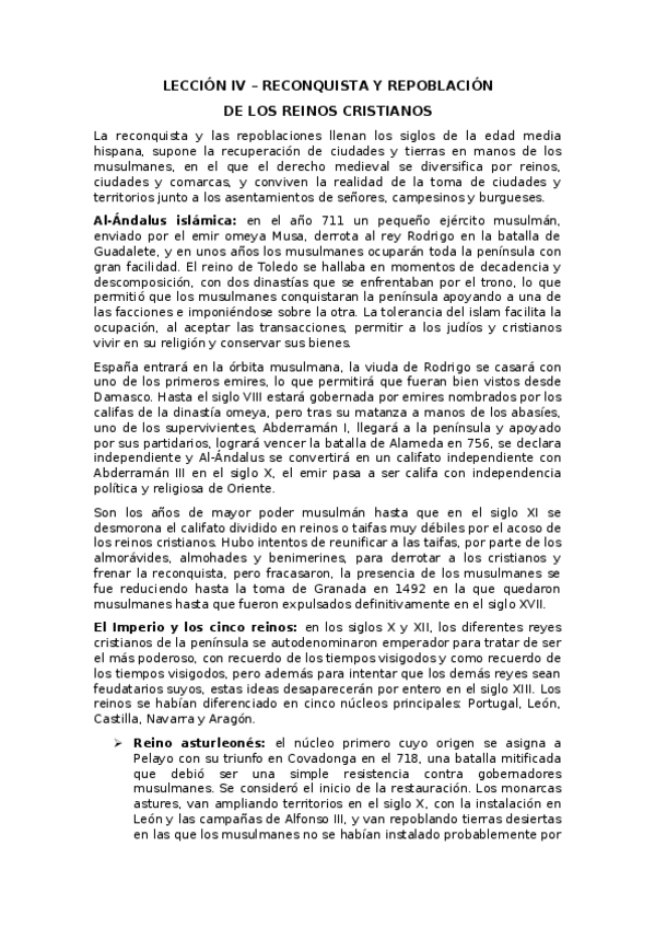 Miniatura del documento LECCIÓN 4 - RECONQUISTA Y REPOBLACIÓN DE LOS REINOS CRISTIANOS.docx