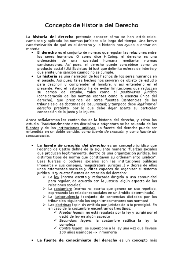 Miniatura del documento LECCIÓN 1 - EL CONCEPTO DE HISTORIA DEL DERECHO.odt