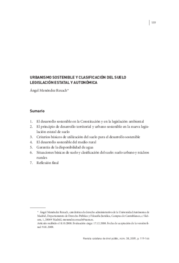 Miniatura del documento Urbanismo sostenible y clasificación del suelo.pdf