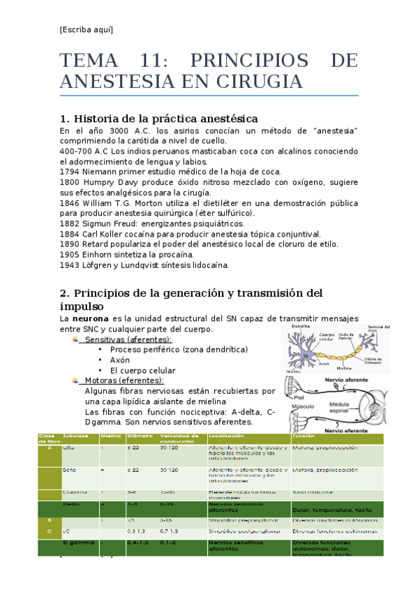 Miniatura del documento Tema 11. Principios de anestesia en cirugía.docx