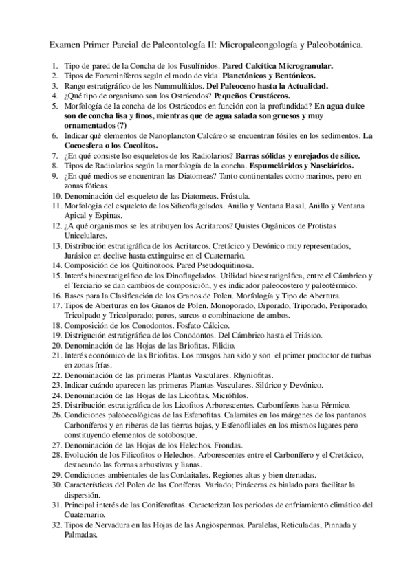 Miniatura del documento Éxamen Primer Parcial Paleontología II..odt