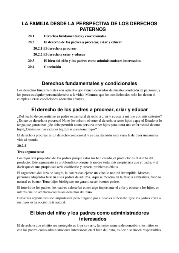 Miniatura del documento Tema 20. La familia desde la perspectiva de los derechos paternos.odt