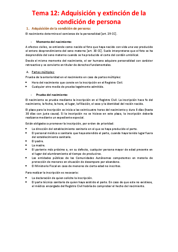 Miniatura del documento Tema 12 - Adquisición y extinción de la condición de persona.pdf