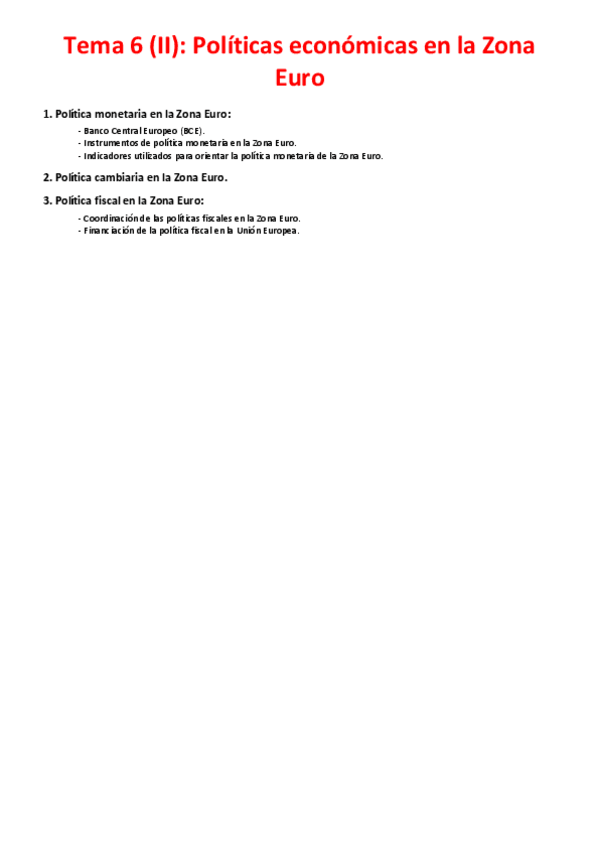 Miniatura del documento Tema 6 (II) - Políticas económicas en la Zona Euro.pdf