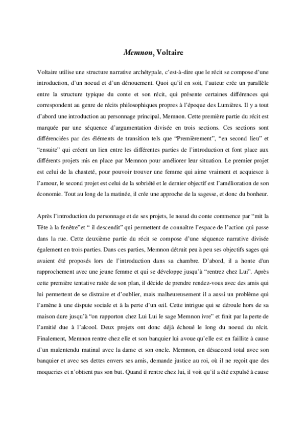 Miniatura del documento literatura Voltaire Memnon.docx