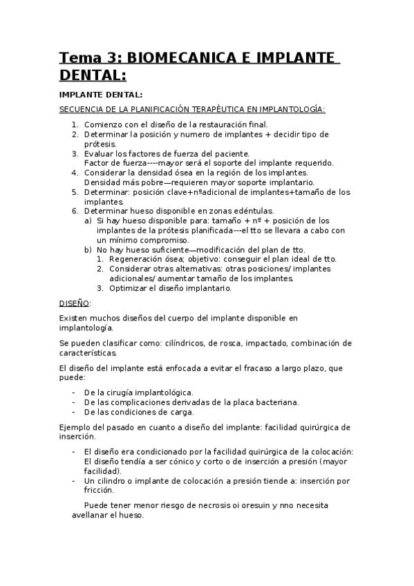 Miniatura del documento TEMA 3. BIOMECANICA E IMPLANTE DENTAL.docx