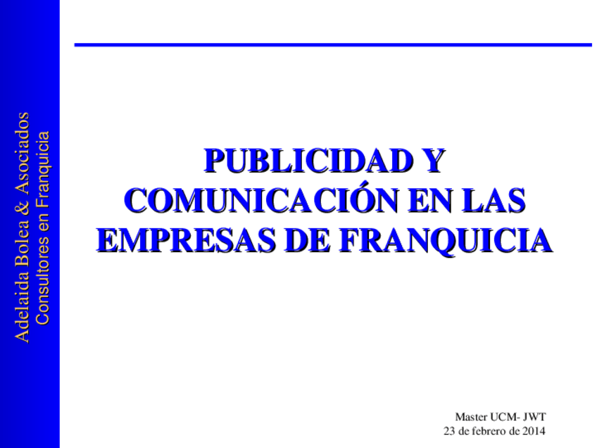 Miniatura del documento 1-PUBLICIDAD Y COMUNICACIÓN EN LAS EMPRESAS DE FRANQUICIA.ppt