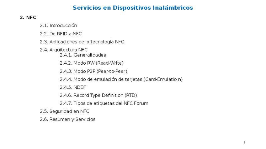 Miniatura del documento 2. NFC.Apuntes. Servicios en Dispositivos Inalámbricos..pptx