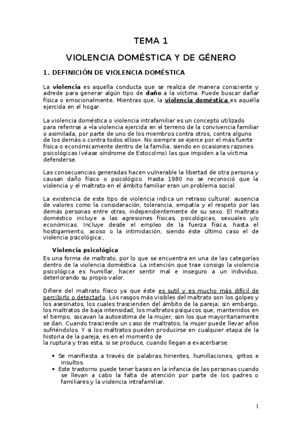 Miniatura del documento TEMAS 1-2. Violencia de Género y Doméstica. Justificación. Fases. Diferencias. Tipos..docx