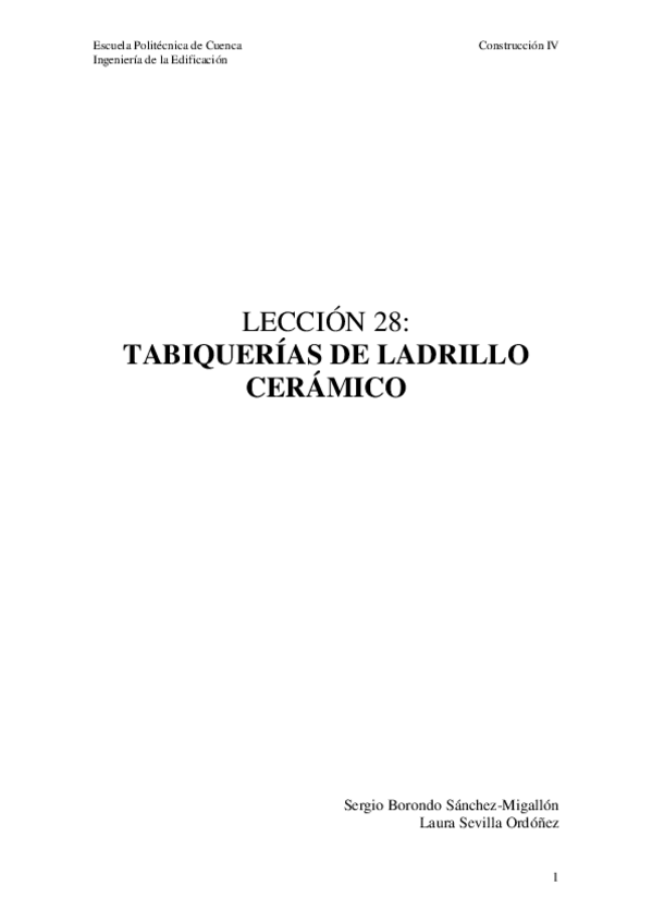 Miniatura del documento Construccion_IV_Tema_28_Tabiques de ladrillo ceramico.pdf